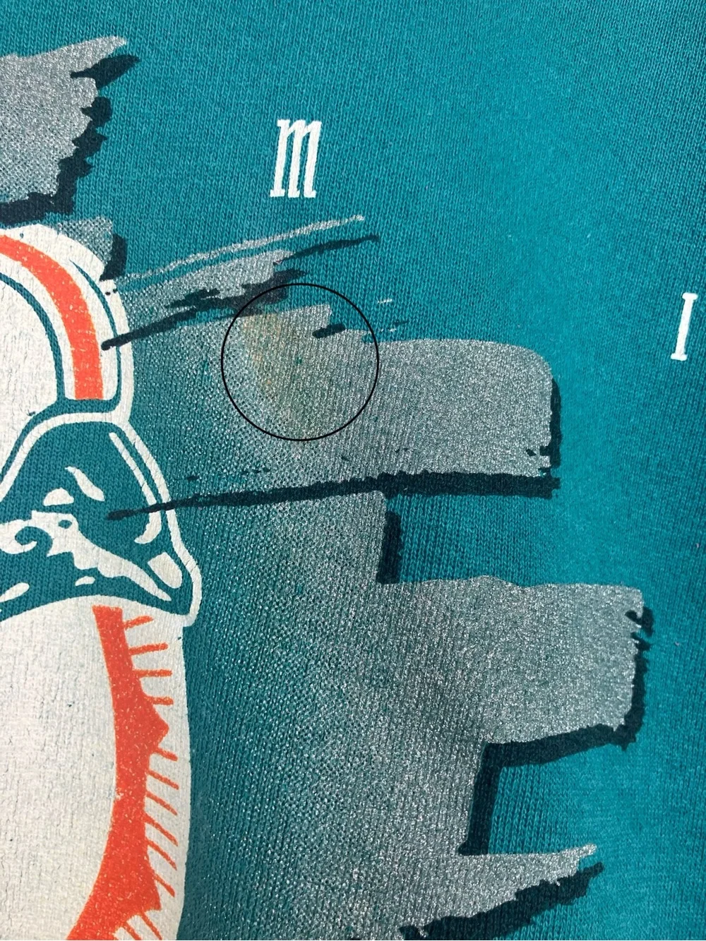 Vintage 90’s Riddell Miami Dolphins Teal Graphic Crewneck